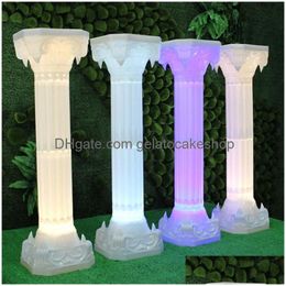 Andere evenementen Feestartikelen Luxe LED-lichtgevende kunststof Romeinse zuil Bruiloftsevenementen Welkomstruimte Decoratie P O Booth Props 2 stuks Dhkq1