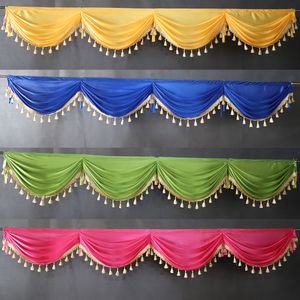 Ander evenement Feestartikelen Valance Drape Paneeldecoratie Bruiloftsachtergrond Gordijn Swag Stage Achtergrond Draperie Tafelrok Ice Silk 230603