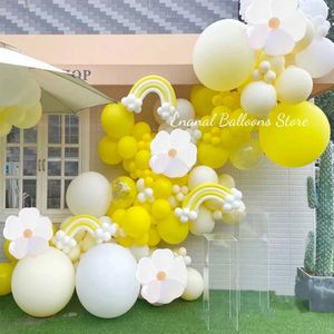 Andere evenementen Feestartikelen Witte Margriet Ballon Krans Kit Bruiloft Verjaardag Feestdecoratie Geel Roze Paars Blauw Latex Ballon Babyshower Decoratieve Ballon 231005