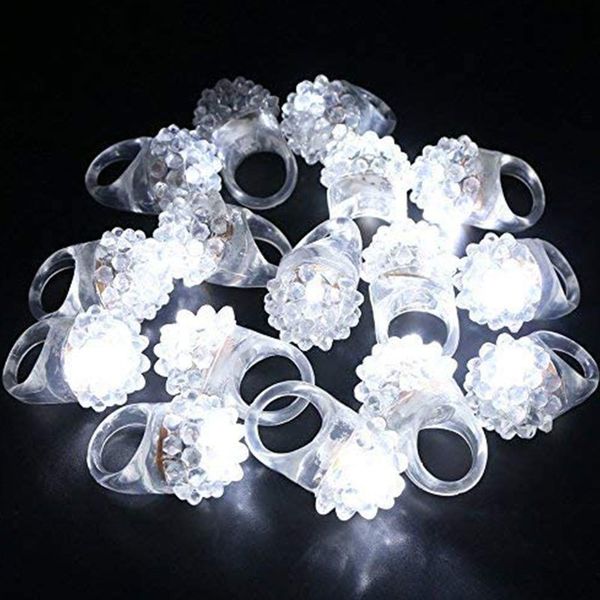 Otros suministros para fiestas de eventos Anillo LED blanco Anillos iluminados Anillos de goma suave Intermitente Bumpy Rave Boda Juguetes luminosos Resplandor que brilla en la oscuridad 230901