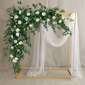 Autres Fournitures De Fête D'événement Blanc Rose Camélia Fleur D'angle Artificielle Feuilles De Saule Vert Accrocher Une Rangée De Fleurs Toile De Fond De Mariage Arche Décor Fête Organiser Les Accessoires 230425