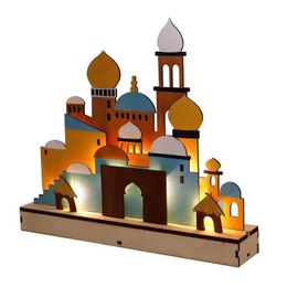 Autres fournitures de fête d'événement En bois Eid Mubarak LED Night Lights Décoration du Ramadan musulman pour la maison Islamique Musulman Party Aid Mubarak Decor Party Supplies 230329