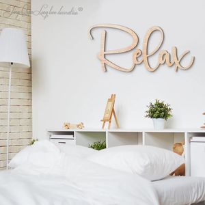 Autres fournitures de fête d'événement décor mural en bois personnalisé bois Relax signe intérieur 230725