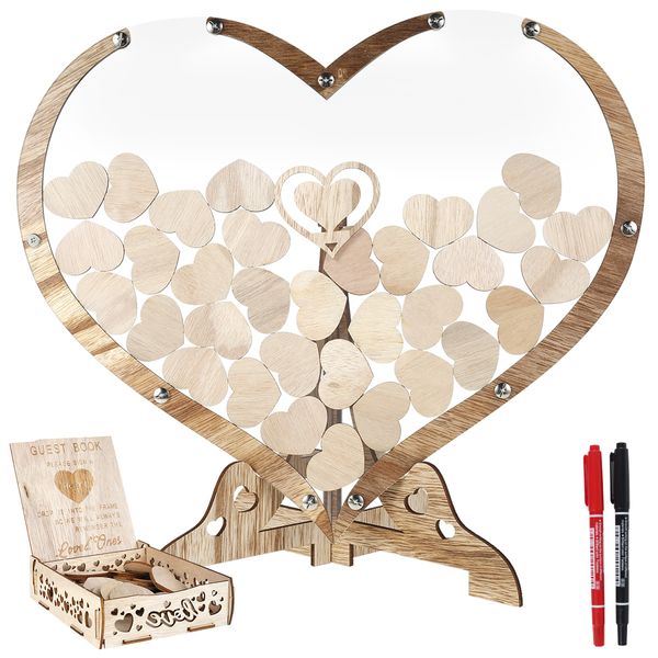 Autres fournitures de fête d'événement Fournitures de mariage en bois Boîte de livre d'or en forme de coeur Goutte de vœux pour baby shower anniversaire de remise des diplômes Décor 230824