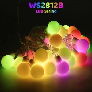 Autres fournitures de fête d'événement WS2812B Dream Color LED Round Ball String Lights adressable individuellement bande de fête de Noël décoration d'anniversaire IP67 DC5V 231207