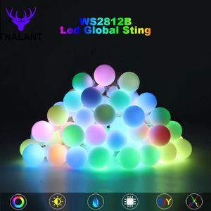 Overige feestartikelen voor evenementen WS2812B Individueel adresseerbare LED Ronde Ball String Kleurrijke Globe Light Kerst Verjaardag Decoratie IP67 231019