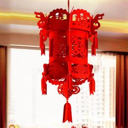 Ander evenementfeestje Leveringen Jaar Gemaardige Auspicious Red Double Happiness Chinese knoop Tassel Hangende lantaarn Rooftop Wedding Room Decoratie Gratis schip 230206