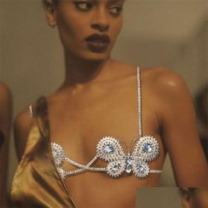 Exclusieve vlinderbeha bikinitop lingerie voor dames Y luxe kristal body chain harnas ketting sieraden feest 221008 Drop Del Dhdwg