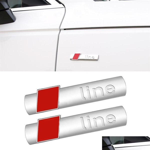 Otros accesorios exteriores Insignia lateral del automóvil Emblema Etiqueta engomada 3D Trim Chrome Pad Decoración para A3 A4 A5 A6 Q2 Q3 Q5 Q7 Q8 S4 S5254Z Drop Dhspg