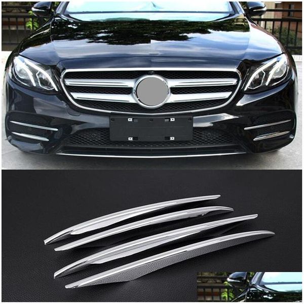 Autres accessoires extérieurs Chrome Abs avant antibrouillard cadre décoration autocollants 3D pour Benz classe E W213 -17 accessoires de voiture 2073 Drop Dhxod