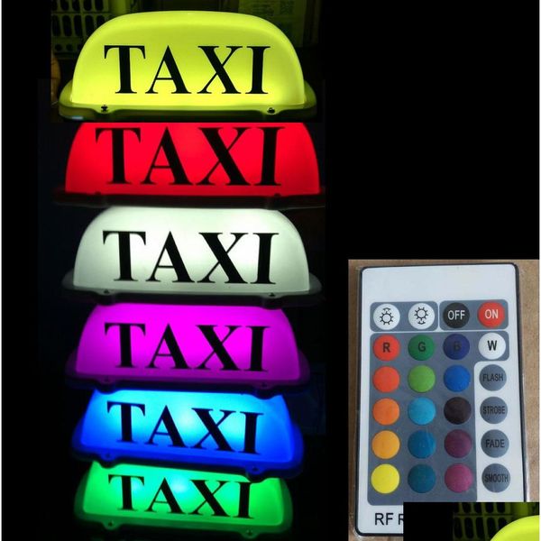 Autres accessoires extérieurs DIY LED TAXI SIGNE CAPO TOP TOP TOP SUPER BRIGHT Light Remote Couleur Changement de couleur RECHARGETY pour le conducteur DHMUI