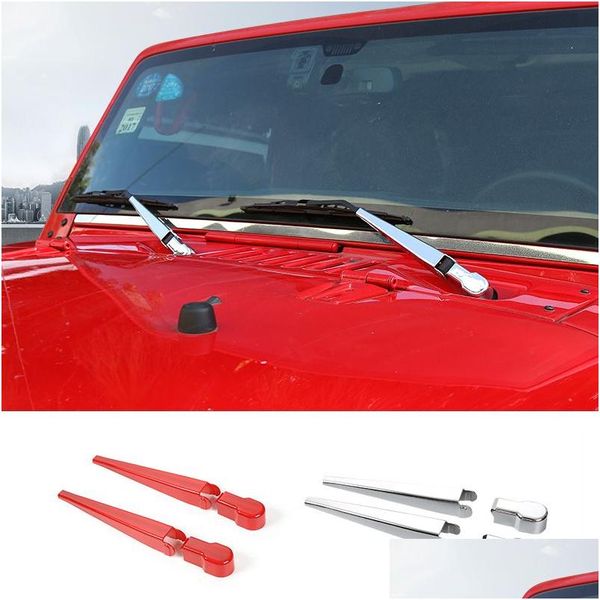 Autres accessoires extérieurs Décoration de lame de bras d'essuie-glace de pare-brise de fenêtre avant pour Jeep Wrangler 2007- Abs Car Styling Drop Livraison Dhkt4