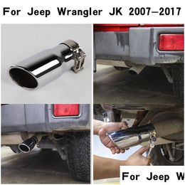 Andere exterieuraccessoires Roestvrijstalen auto-uitlaatpijp Uitlaatdemper Tip voor Jeep Wrangler Jk 2007-Exterieuraccessoires Drop Deli Dhcuq