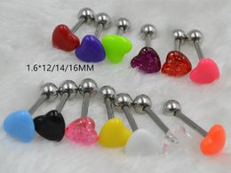Overige Mode-accessoires 100 stuks Lichaamssieraden Tong Tepelschild Ring Halters Rechte Bar 14G Hart Snoep Ballen Piercing 231208