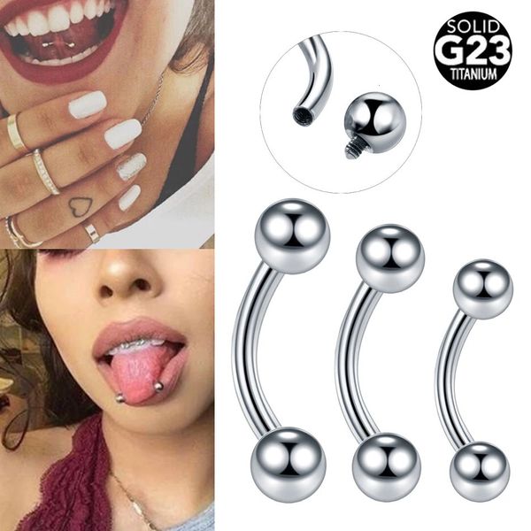 Autres accessoires de mode 10Pcslot 16G Piercings à sourcils à filetage interne Anneaux de banane incurvés Helix Boucle d'oreille Tige dans la lèvre de la langue 231208