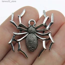 Autres accessoires de mode 40pcs 35x32mm Charm Spider Halloween Antique Fabrication Pendentif Tibétain Argent Couleur DIY Bijoux À La Main Q231011