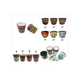 Otros accesorios de moda 6 estilos Taza de insator de manga de café helado reutilizable para bebidas frías Bebidas Soporte de neopreno Ideal Dunkin Do Dhy8R