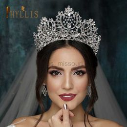 Andere mode -accessoires A195 Barokke bruiloft Hoofdband Crystal Bridal Crowns en Tiaras Hair Sieraden Accessoires Women Rhinestone Headwar Queen Dia J230525