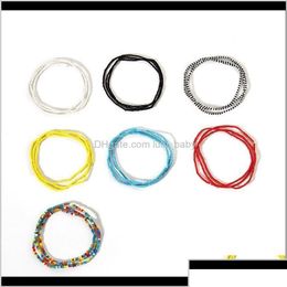 Andere mode-accessoires Aessories Aessories Webolie matching eenvoudige single-layer handgemaakte kralen body Wild Hit Color Beads Elastic Dhiig