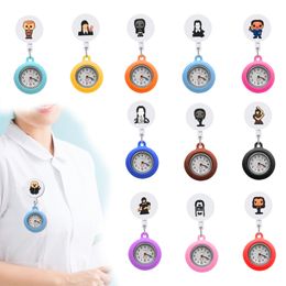 Andere mode -accessoires American Drama Clip Pocket horloges dames verpleegster op horloge broche quartz beweging stethoscoop intrekbare fob othk7