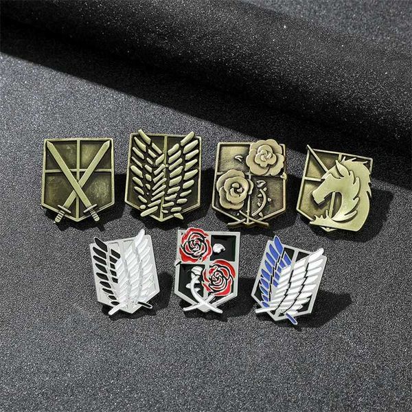 Otros accesorios de moda Anime Attack On Titan Broche Pin Wings of Liberty Freedom Scout Regiment Legion Survey Recon Corp Eren Badge Anime Jewelry J240105