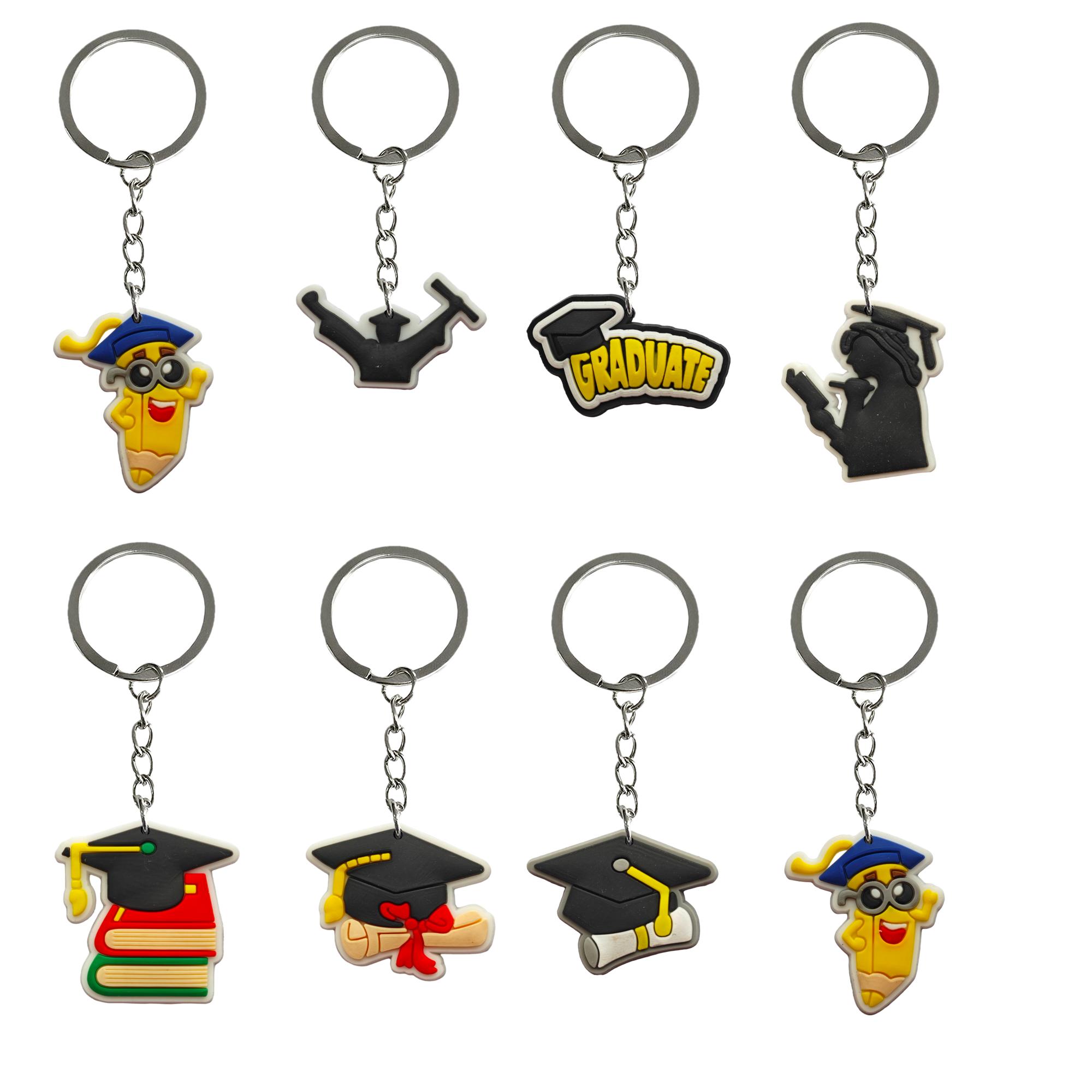 Andra modetillbehör Bachelor KeyChain för födelsedags julfest gynnar present Keyring ryggsäck bil charms nyckelringar lämplig OTD45