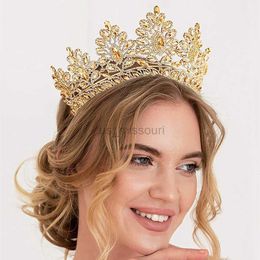 Autres accessoires de mode Baroque Crown Wedding Big Tiaras Hair Bijoux Accessoires Bling Rignestone Princess Diadem With Hair peig Women Girls Headba J230525