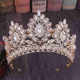 Andere mode -accessoires Big Barokke Crystal Tiaras Wedding Crown For Brides Women Hair Accessories Headpieces Princess Pageant Couronne Mariage voor J230525