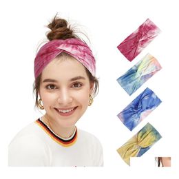 Autres Accessoires De Mode Bohème Femmes Tiedye Bandeau Croisé Large Bandeaux Élastiques Dames Bande De Cheveux 5 Couleurs Drop Delivery Dhpvt