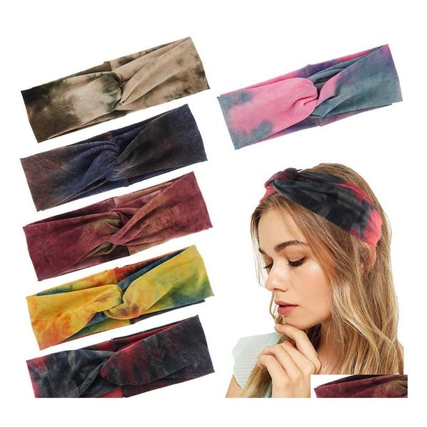 Otros accesorios de moda Bohemian Womens Bandhnu Headband Elastic Cross Sports Ladies Vintage Hair Band Drop Delivery Dhsdr