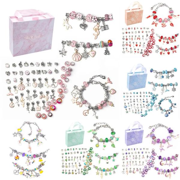 Autres accessoires de mode Kit de bracelet pour femmes DIY bijoux faisant des accessoires de charme en métal pour enfants à la main perles macroporeuses tendance chaîne à main 231013