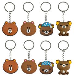 Otros accesorios de moda Brown Bear Key Chain Ring Regalo de Navidad para fanáticos Mochabola Mochila Bacera de mochila Charmón de colgante OTG38