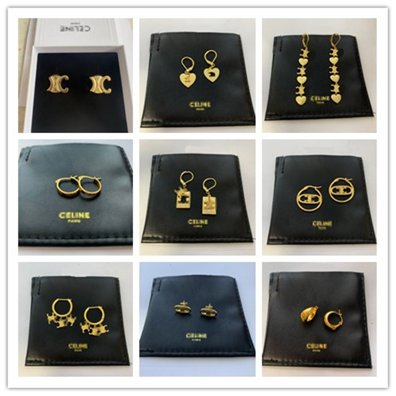 Andra modetillbehör CE Ear Stud Luxury Earring Designer Jewelry Women Classic Brand Ornament Wedding Party Highquality Gold Silver Earrings W