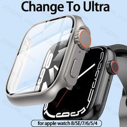 Otros accesorios de moda ChangeTo Ultra para Apple Watch Case 8 7 6 5 4 Se 45 mm 41 mm 40 mm 44 mm Protector de pantalla + cubierta de vidrio templado Actualización a Ultra 49 MM J230413