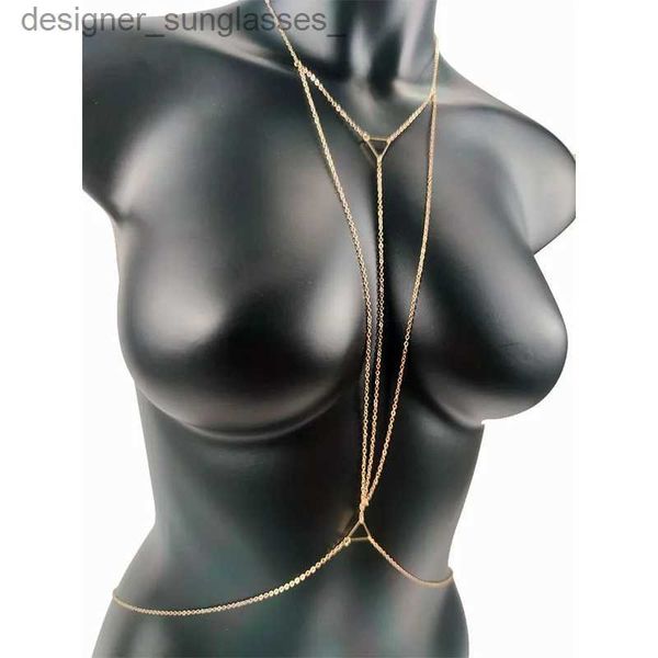 Otros accesorios de moda Cadenas de pecho Sexy Bo Jewelry Charm Goth Bo Chain Bikini para mujeres Accesorios de verano Playa Cintura Regalo Collares TriangleL231215
