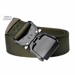 Overige mode-accessoires Klassieke snelsluiting Metalen insteekbare gesp Herenriemen Slijtvast nylon Tactische riem Outdoor Jeans Broeken Werkriem Wandelen 231024