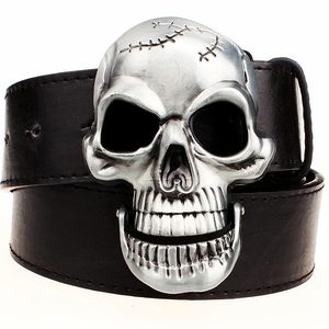 Overige mode-accessoires Cool Big Skull Face Heavy Metal Buckle Belt Heren Skeleton Head Rock Aand Roll Style Punk Perform Kledingaccessoires 231011