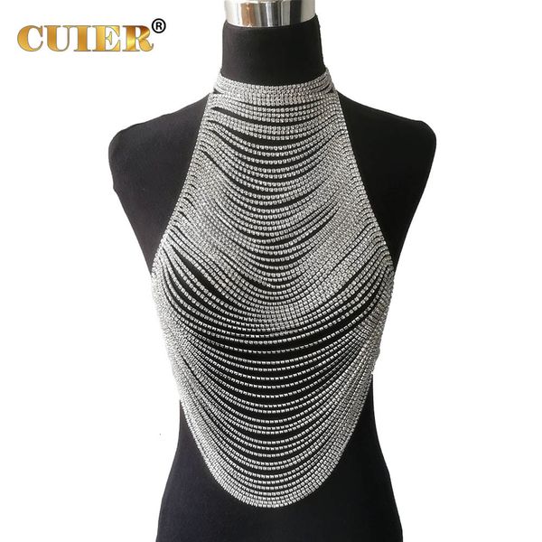 Autres accessoires de mode CuiEr Full Multilayer Stack Sexy Women's Body Chain Bra Fashion Taille ajustable Colliers Tops Chain Wedding 230607