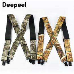 Autres accessoires de mode Deepeel 5115cm Camouflage Hommes Bretelles XType 4 Clips Réglable Hommes Jarretelles Élastiques Larges Bretelles Homme Jockstrap 230619