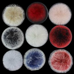 Andere mode -accessoires Diy Big Luxury Fur Pompom % Natural Fox Hairball Hat Ball Pom Handmade Echt grote haarbal Groothandel hoed met Buckle T221020