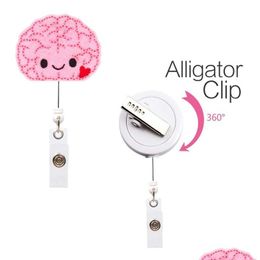 Andere mode -accessoires Doctors Nurse Office Brain Badge Reel intrekbare pl id lanyard naam tag kaarthouder sleutelring ketting clips 7 dh2yu