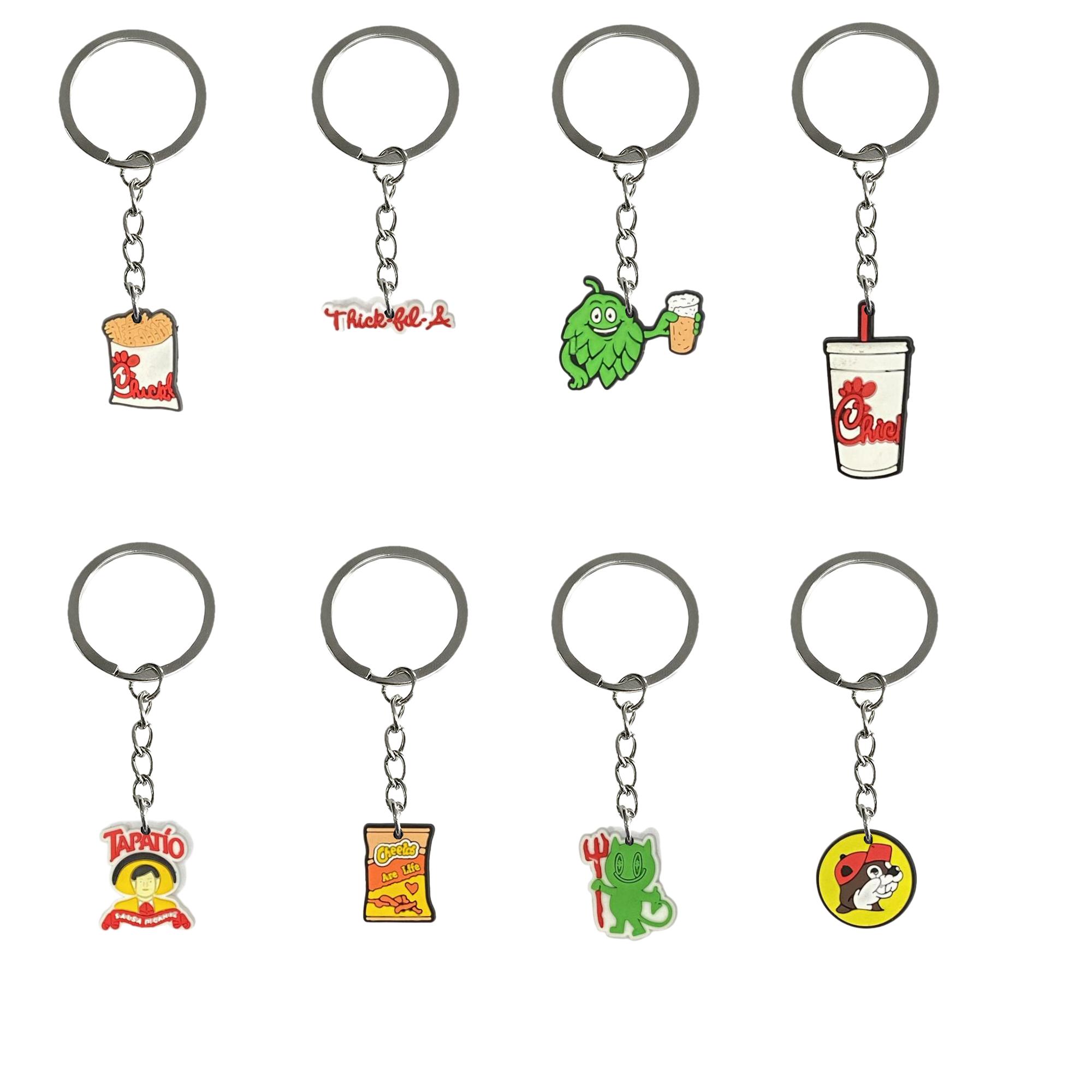 Altri accessori di moda Fe Chicken Keychain Key Rings Mini Cute Keyring per zaino scolastico per premi in classe