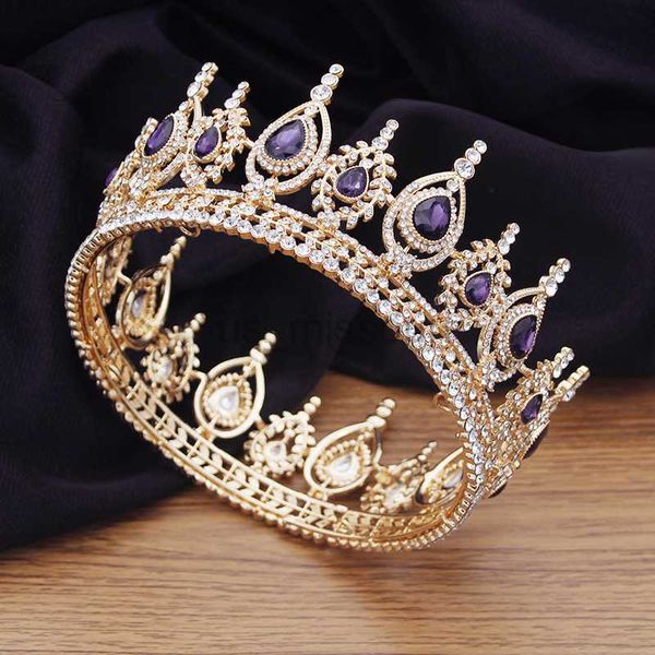 Autres accessoires de mode Magnifique cristal royal reine couronne de mariage bijoux de cheveux or couleurs argent diadèmes de mariée rond cercle mariée diadème accessoire J230525