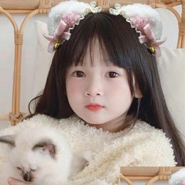 Andere mode-accessoires Haaraccessoires Zoet Schattig Kinderen Geschenken Pluche Kleine bel Hoofdtooi Hoofddeksels Accessoire Meisje Clip Koreaans St Dhniv