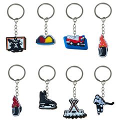 Andere mode -accessoires Ice Hockey Keychain -sleutelhanger voor schooltassen Backpack Key Ring Men Keychains geschikte schooltas jongens ringen otier