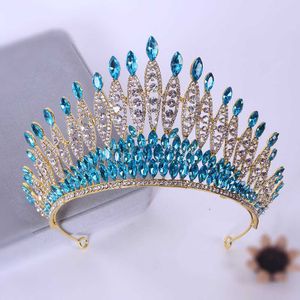 Andere mode -accessoires kmvexo barokke luxe big crystal bruid tiaras crown rhinestone optocht diadeem feest bruiloft haaraccessoires headpieces b j230525