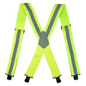 Otros accesorios de moda MeloTough Reflective Safety Suspenders Hombre Adulto Xtype 4 Clips High Elastic Suspender Ajustable Heavy Duty Men Braces 230619