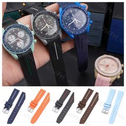Andere Mode-accessoires Maan horlogebanden gebogen uiteinde rubberen horlogeband hoge kwaliteit nieuwe 20mm sterrenbeeld mannen vrouwen waterdichte sporthorloge band voor m J230413