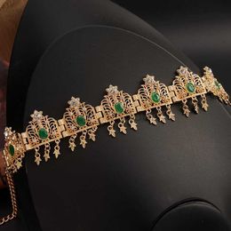 Andere mode -accessoires Nieuwe Marokkaanse bruiloft sieraden Bruidaal Haar sieraden Algerijnse dames kroon bruidsmeisje Gift Metal Hair Accessories J230525