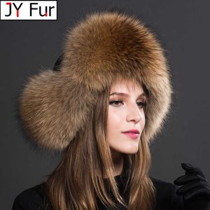 Other Fashion Accessories Other Fashion Accessories Women Natural Raccoon Fur Caps Ushanka Hats for Winter Thick Warm Ears Fashion Bomber Pom Hat Lady Real Fur Cap